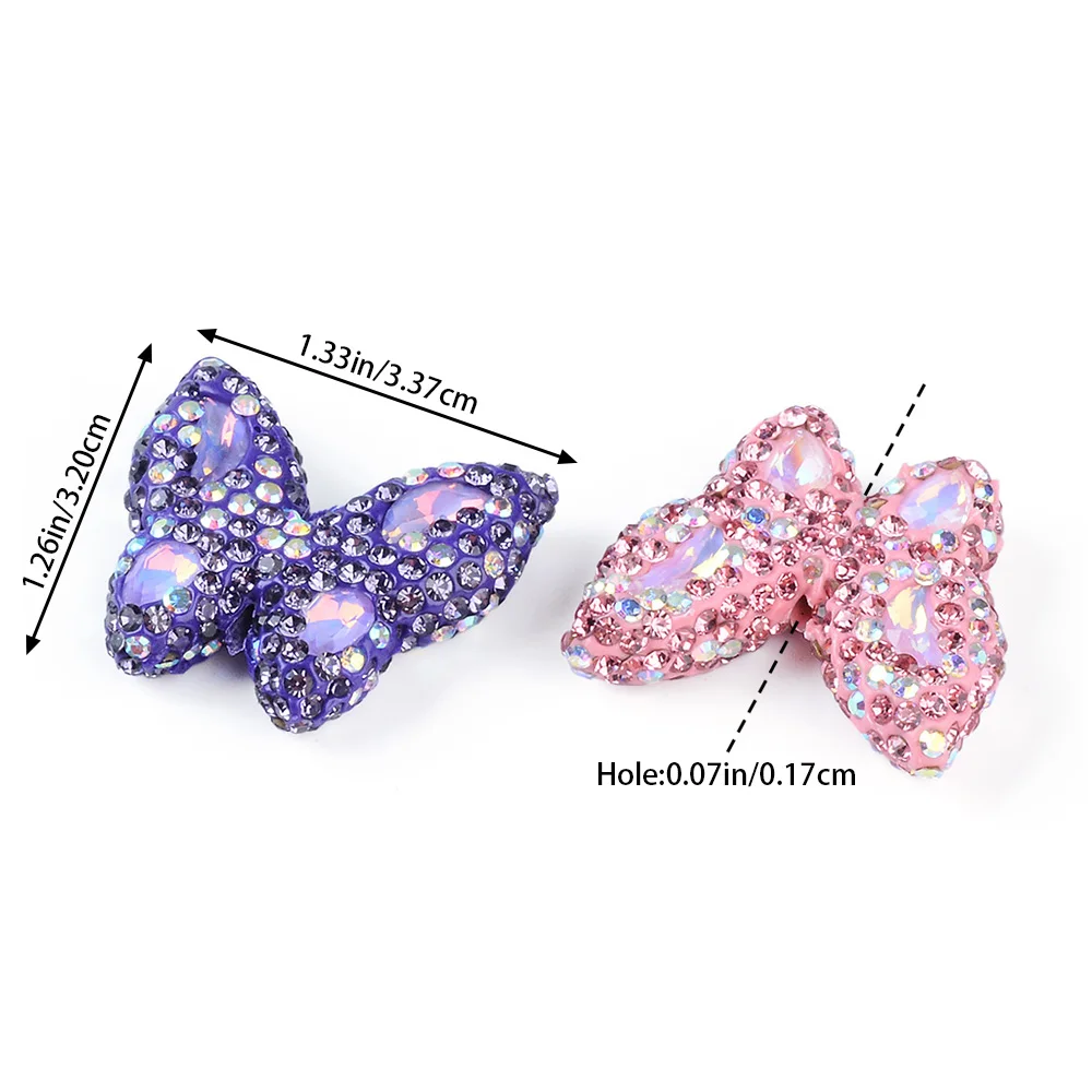 2PCS Handmade Butterfly Round Flower Ball Heart shaped Bead Jewelry Making DIY Mobile Phone Chain Bead Pen Necklace Accessories
