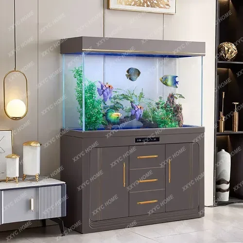 

Экологический квадратный аквариум, бытовой супер белый стеклянный перегородка, экраны, нижний фильтр, изменение воды, ленивый аквариум