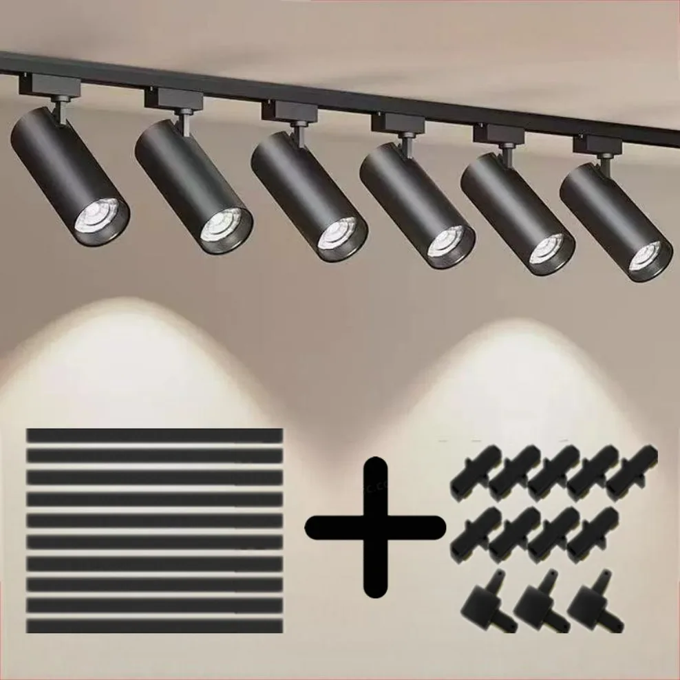 أضواء المسارات COB بقعة Led 220 فولت السكك الحديدية الإضاءة LED متجر الملابس السكك الحديدية مصابيح كشاف صغيرة الحجم مجموعة تركيبات مصباح السقف المنزلي لغرفة المعيشة