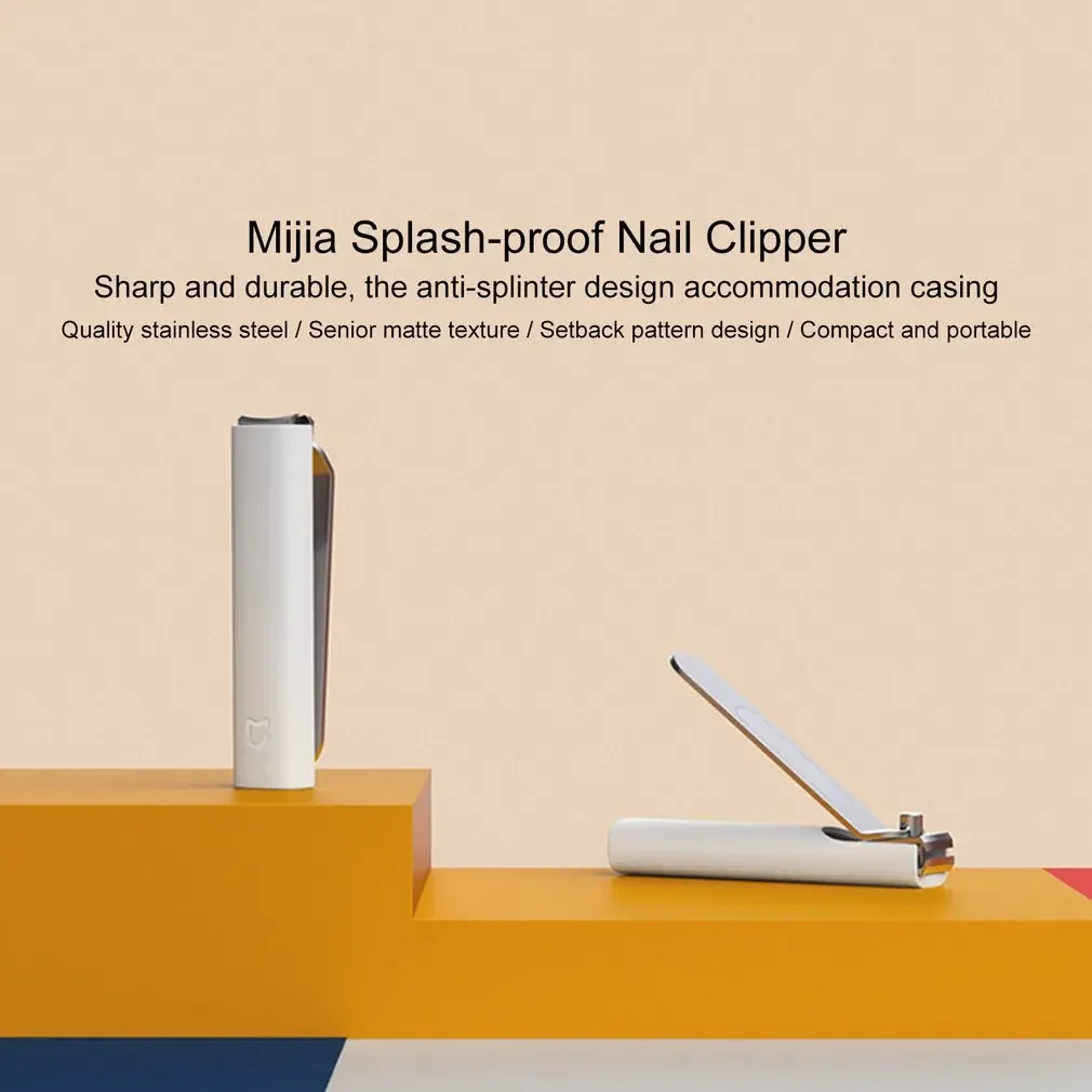 Mijia Stainless Steel Nail Clippers with Anti-splash Cover Trimmer Pedicure Care Nail Clippers Professional File Nail