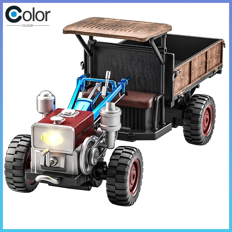 

Farmer'S Cart Diecast Alloy Spray Walking Tractor Simulated Model Sound Light Vehice Exquisite Box Toy Children Gift Collect Bes