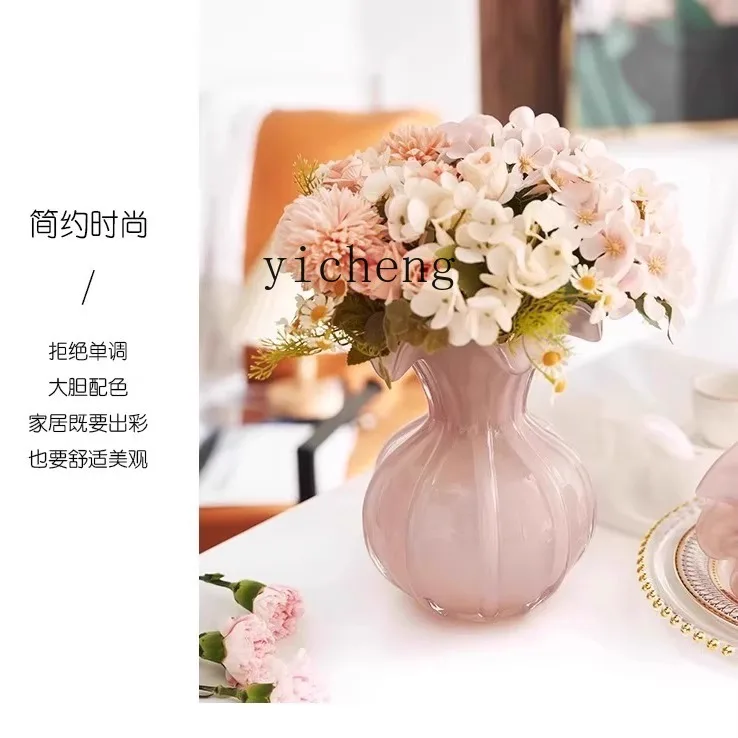 

M3-19 Glass vase ornament living room flower arrangement glass dining table living room