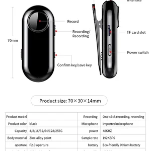 Video and audio Mini Body Camera, DV Sport, activated voice recorder, Listening Device, Dashcam with Clip, BodyCam Camcorder 10 Main Sales Espama Spy - №5