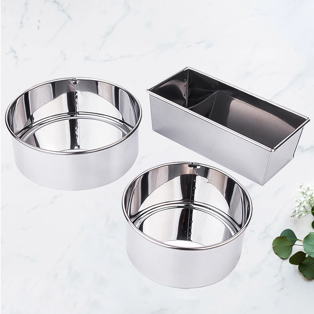 

3Pcs Cake Mold Stainless Steel Reusable Baking Molds for Home Kitchen Mini Cupcake Dessert Fruit Cake Chocolate Bakeware