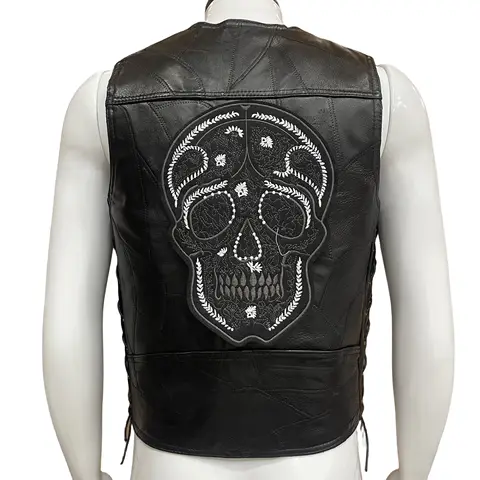 New Moto Vest Punk Style Patch Short Motorcycle Sleeveless Jacket Biker Streetwear Waistcoat Locomotive Club Punk Leather Vest