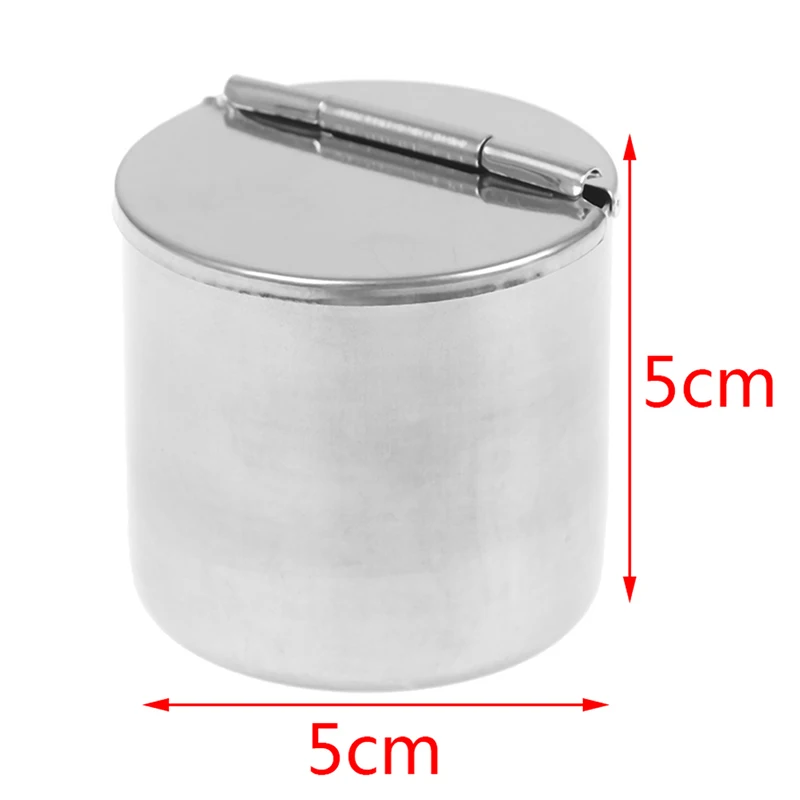 1PCS 5*5cm Stainless Steel Dental Cotton Tank Alcohol Disinfection Jar Half Clamshell