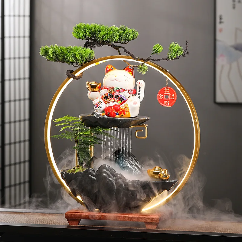 Opening gifts, ornaments, automatic beckoning, front desk entry, living room, office circulating water decorations