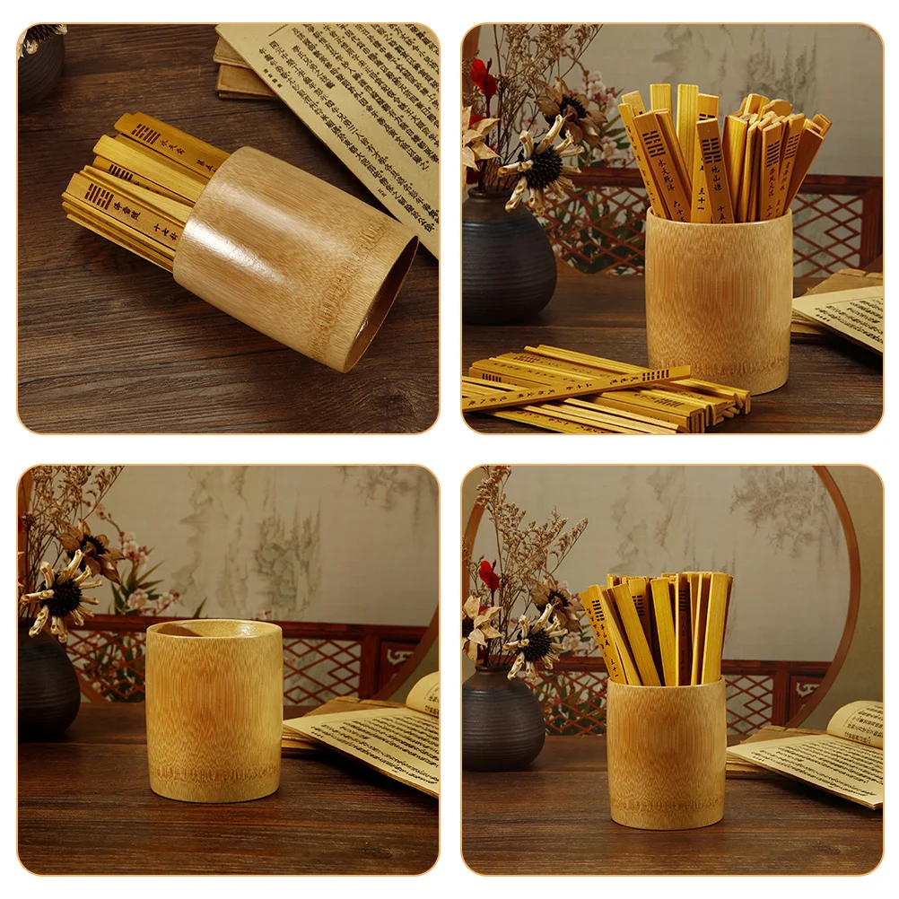 

Набор для гадания: бамбуковые палочки и чаша, древние китайские реквизиты для предсказания, легкий портативный ритуальный аксессуар для дома