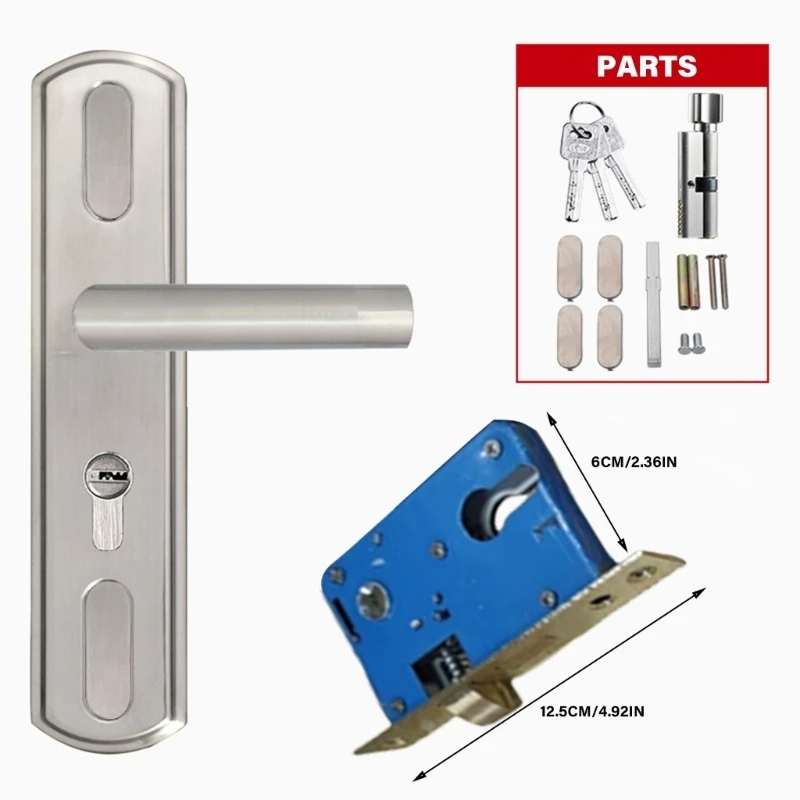  Stainless Steel Interior Door Lock Replacement Security Door Lever Handle Lock