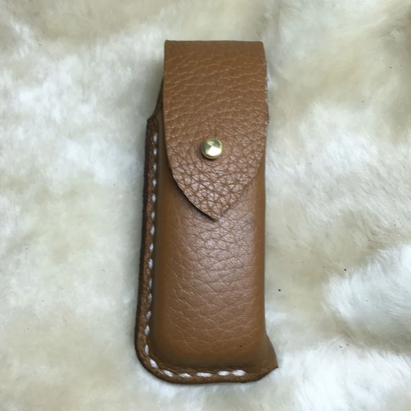 

Genuine Leather Knife Case Crazy Horse Leather Cover Scabbard For 91MM Knife Hunter Climber Standard Farmer Storage Case