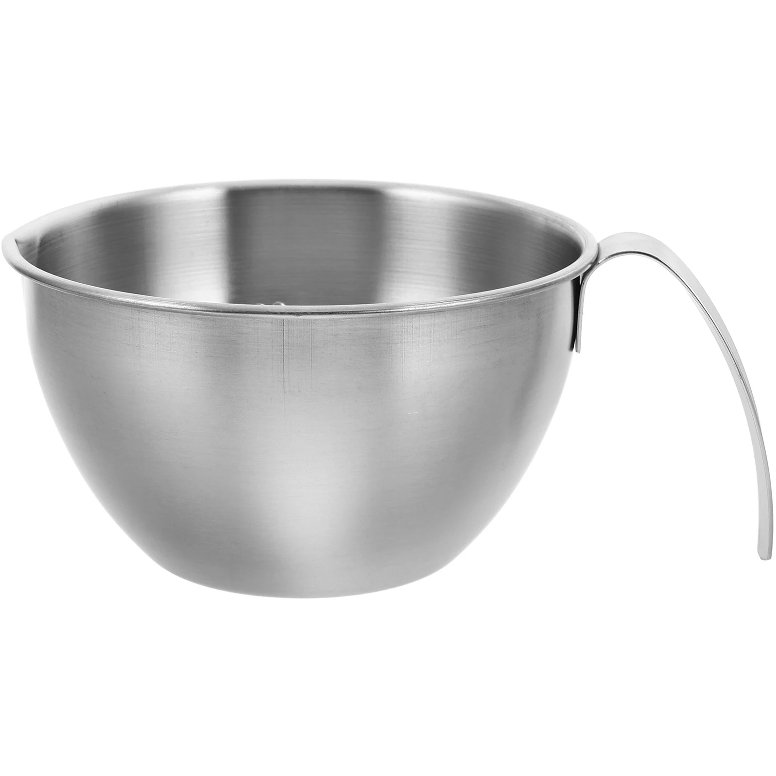 

Large Stainless Steel Mixing Bowl with Pour Spout and Measurement Scale Multiuse Baking Salad Mixing Cooking Utensil Home