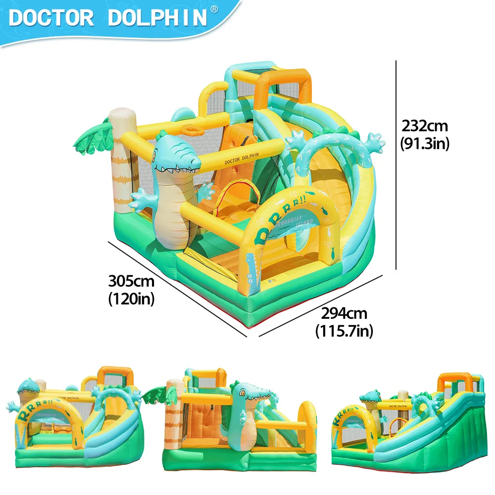 Doctor Dolphin Outdoor Inflatable Bounce House Amusement Park Jumping Castle Inflatable Bouncy Castle Slide Combination