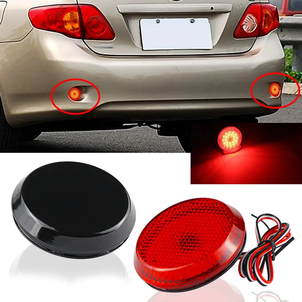 2Pcs LED Brake Stop Warning Lamp Tail Rear Bumper Reflector Fog Lights Super Bright FOR Toyota Corolla,iQ 08-13,Sienna SE