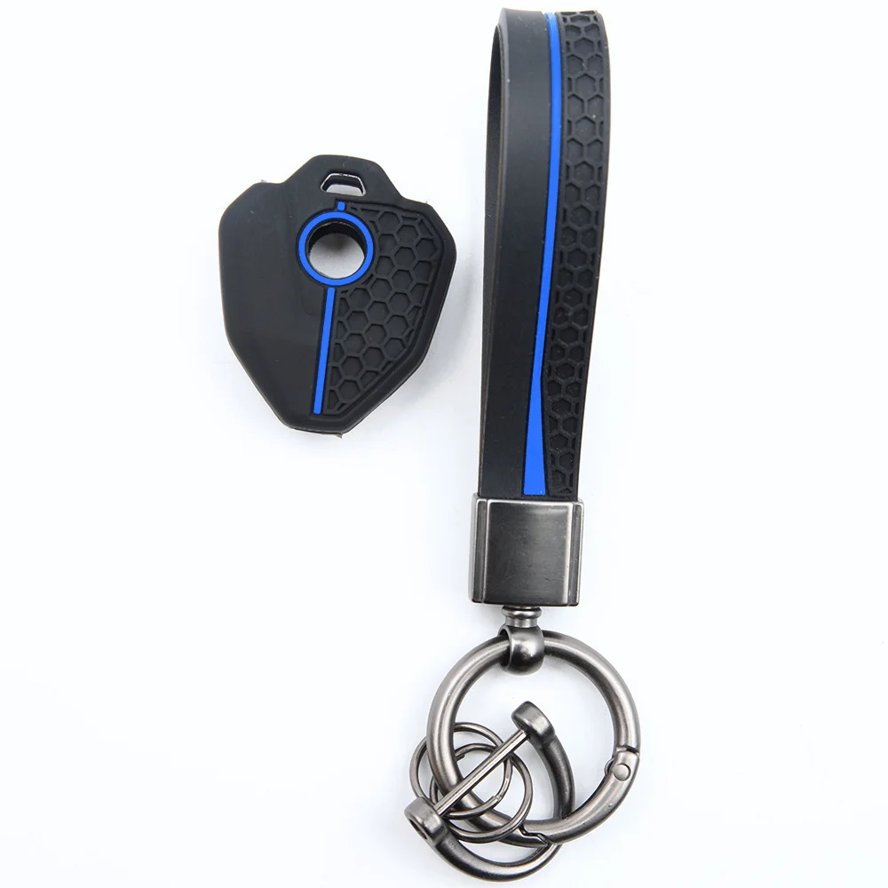 Soft Silicone Key Fob Case For CFMOTO 675SR 675NK 675SS SR R 450SR 450MT 650MT 700MT 800MT with ring wrist strap
