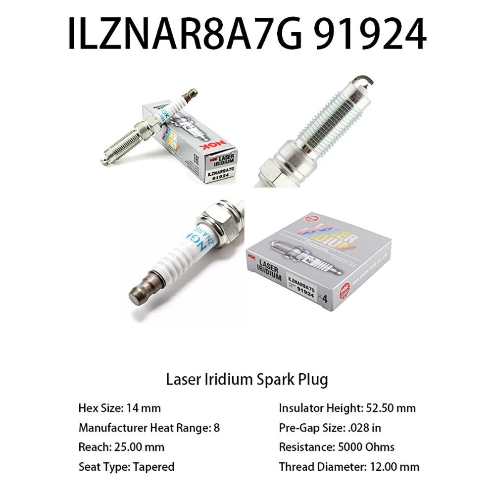 

4pcs Original Iridium Platinum Candles Spark Plug ILZNAR8A7G 91924 Suitable For Some Models Of Ford C-MAX II FOCUS MONDEO V etc