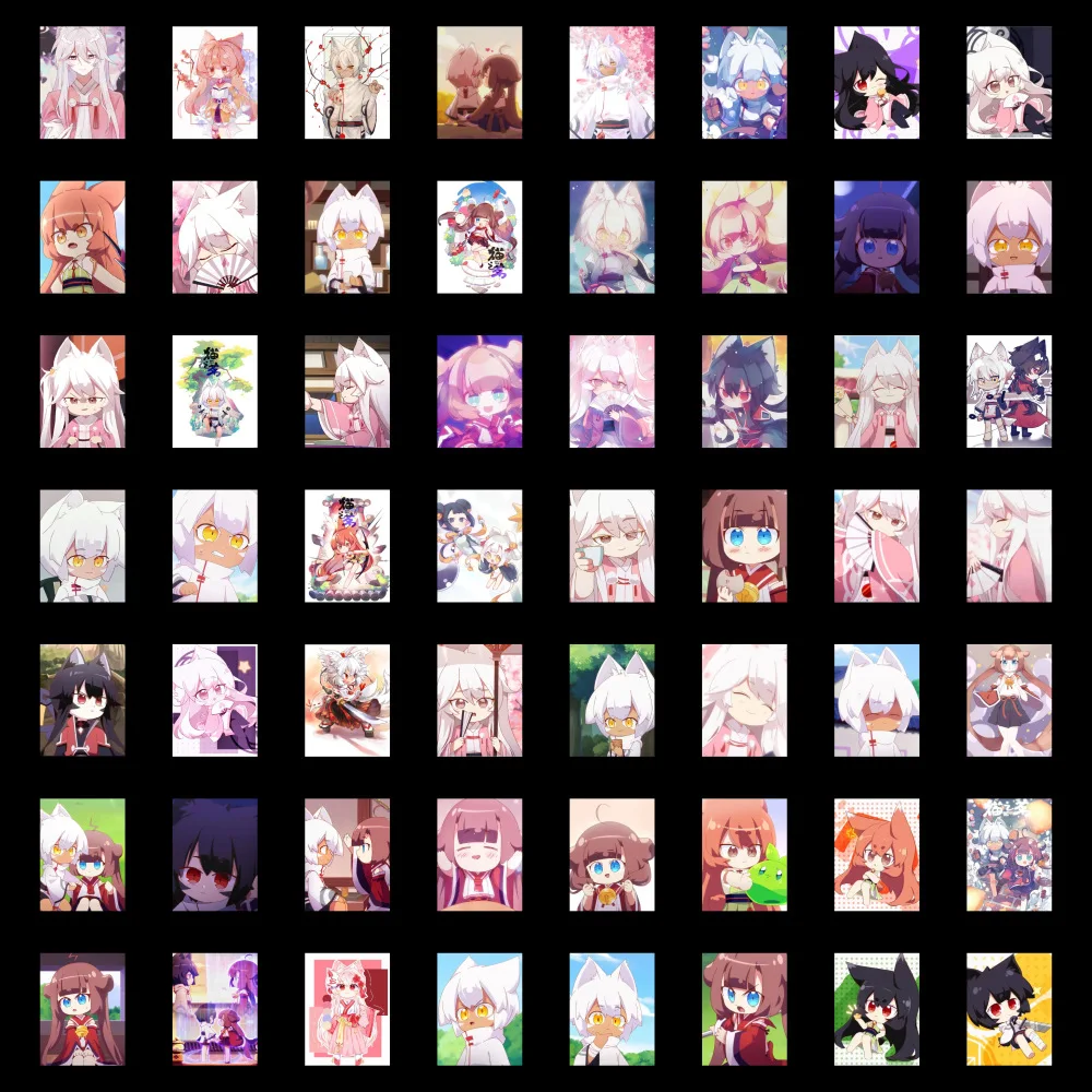 60 SZTUK Zdjęcia kotów Animacja Kreskówka Dekoracja Walizka samochodowa Etui na telefon komórkowy Naklejki materiałowe na notebooka