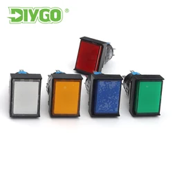 Ab6 16Mm Rectangle Momentary Locking Reset with Lamp Push Button Switch Red Yellow Blue Green White Power Switchs with Socket