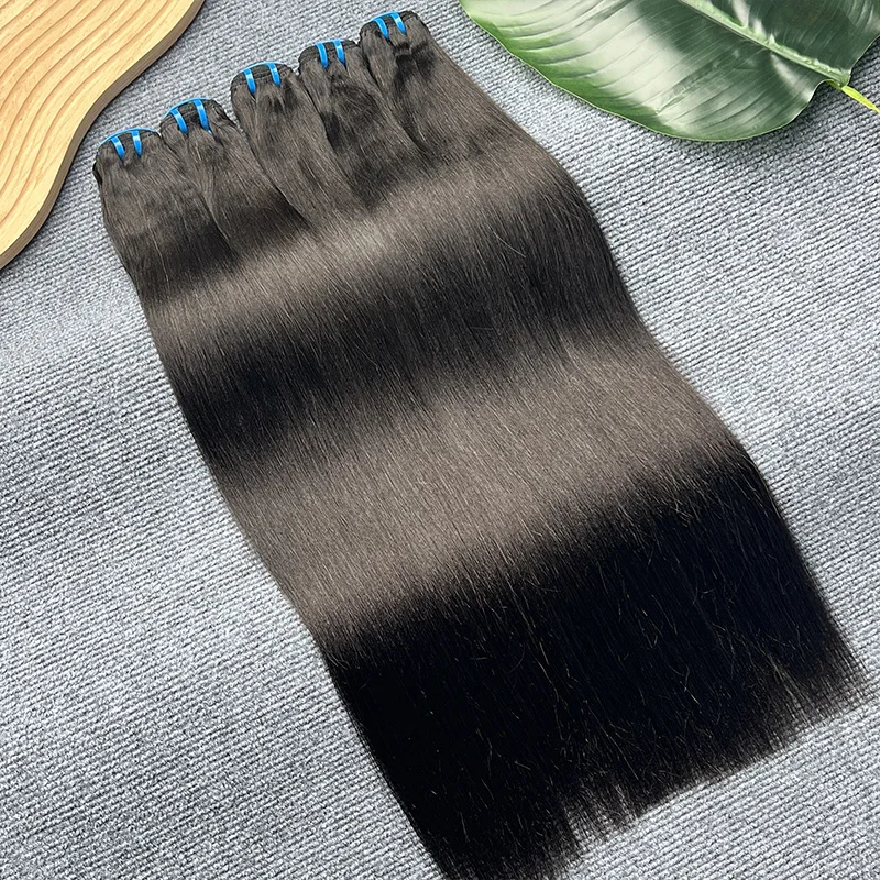 18A الصف الخام ضوء ياكي حزم مستقيمة غير المجهزة الفيتنامية 100% نسج على شكل شعر إنسان ملحقات اللون الطبيعي # 1B لحمة مزدوجة #6