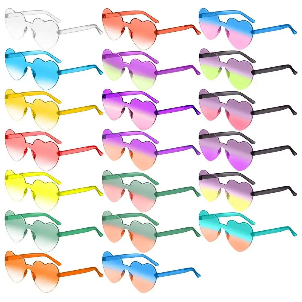 Funny Gradient Lenses Colorful Heart Glasses Heart-shaped Sunglasses Party Sun Glasses Shades