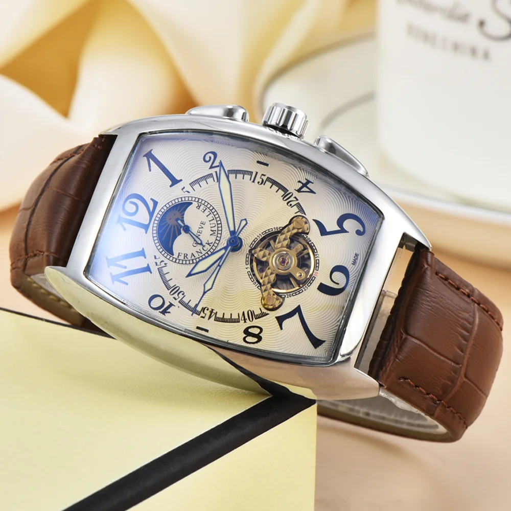 Мужские Женевские часы высшего качества AAA FRANCK MULLER, многофункциональные автоматические механические часы с фазами Луны, часы AAA + Мужские Женевские часы высшего качества AAA FRANCK MULLER, многофункциональные автоматические механические часы с фазами Луны, часы AAA +