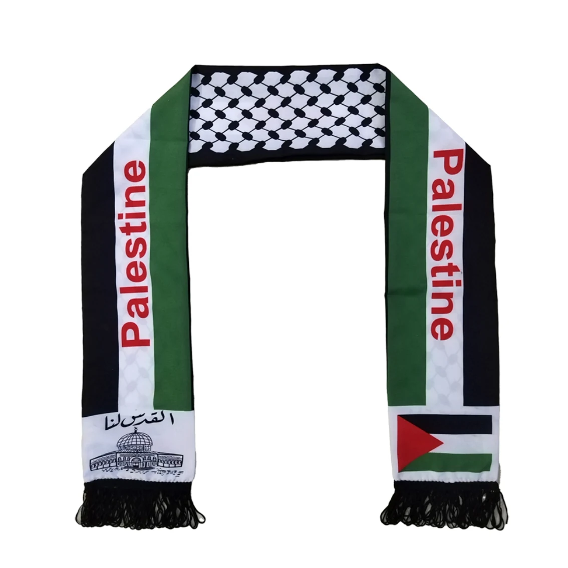 Printed Scarf of Palestine Flag, National Day Scarf, 14x135cm