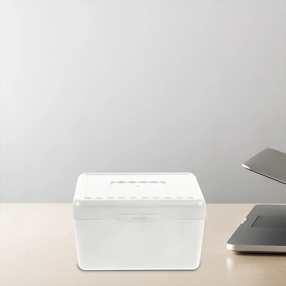 

2Pcs Notes Box Plastic Card Case Business Holder Desk Organizer Container Storage Index Card Box Office Accessory
