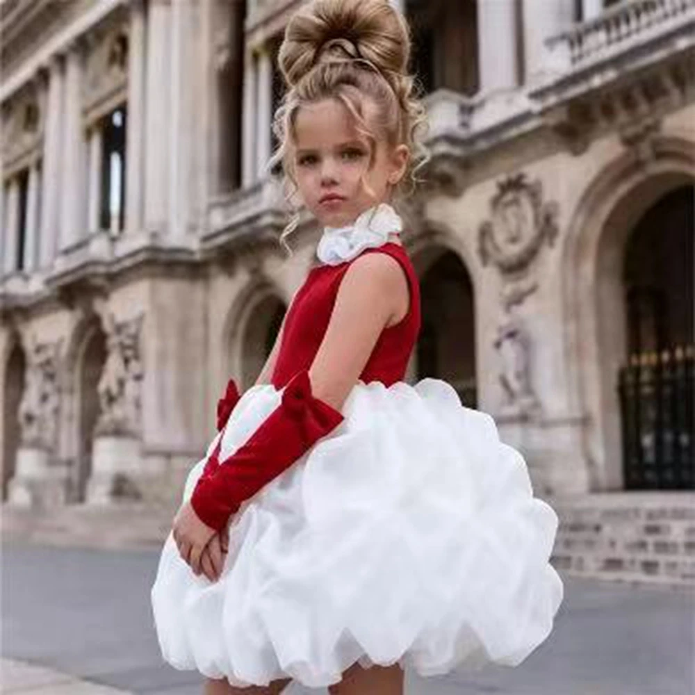 Maßgeschneidertes Prinzessinnen 3D-Blumen Mädchen Geburtstagskleid O-Ausschnitt Organza Festkleid für Kinder Blumenmädchenkleider 2026 Neu – Detail 4