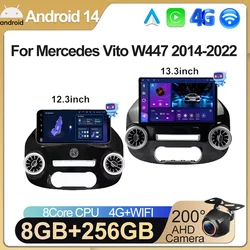 Android 12.3 Inch For Mercedes Vito W447 2014-2022 Car Radio Multimedia Video Player GPS Radio 5G CarPlay Navigation WIFI GPS BT