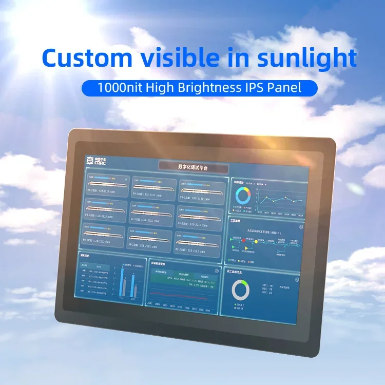 COMPT custom 13.3 inch ip65 waterproof multitouch steam-proof embedded panel mount high brightnessindustrial touchscreen monitor