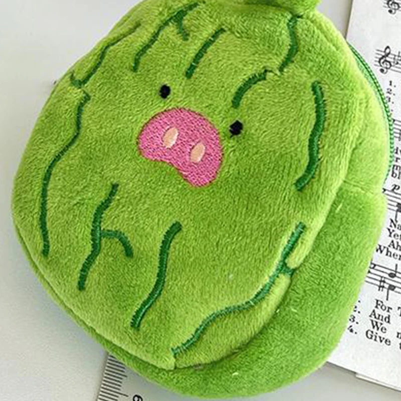 Cute Plush Bitter Melon Coin Purse Headphone Bag Backpack Mini Pendant