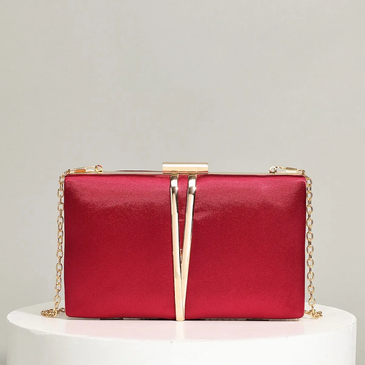 Women's Shang Satin Clutch Bag Sequined Elegant Dress Dinner Bag One Shoulder Oblique Dinner Bag