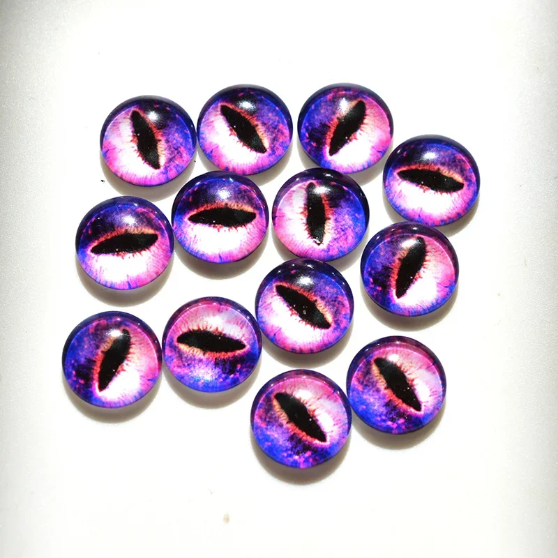 JIHUOO Lot De 20 Yeux De Dragon Verre 30mm - Cabochons Colorés Œil De Chat Pour Bijoux & Scrapbooking