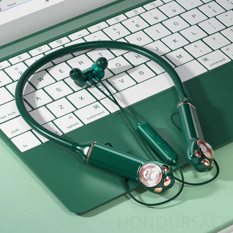 HIFI Stereo Wireless Bluetooth Headphones Smart Noise Reduction Neckband Earphones LED Display Gaming EarBuds for Xiaomi Huawei