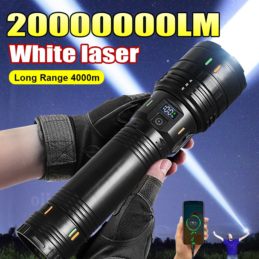 2026-white-laser-most-powerful-flashlights-super-bright-long-range-torch-20000000lm-high-power-rechargeable-led-camping-lantren