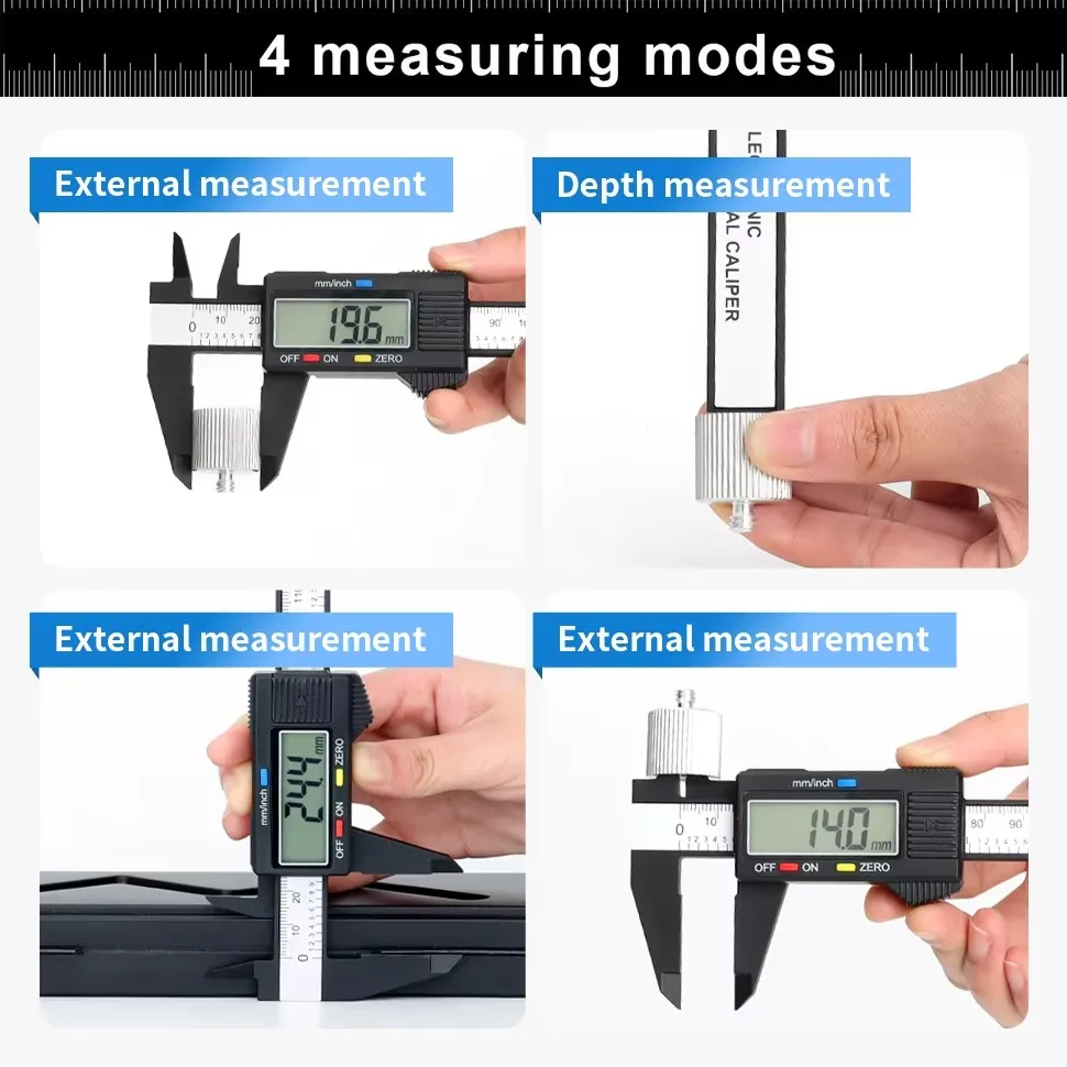 HILDA Electronic Digital Caliper Carbon Fibre Plastic Vernier Caliper Micrometer Ruler High Precision Measuring Gauge Tool gallery 4