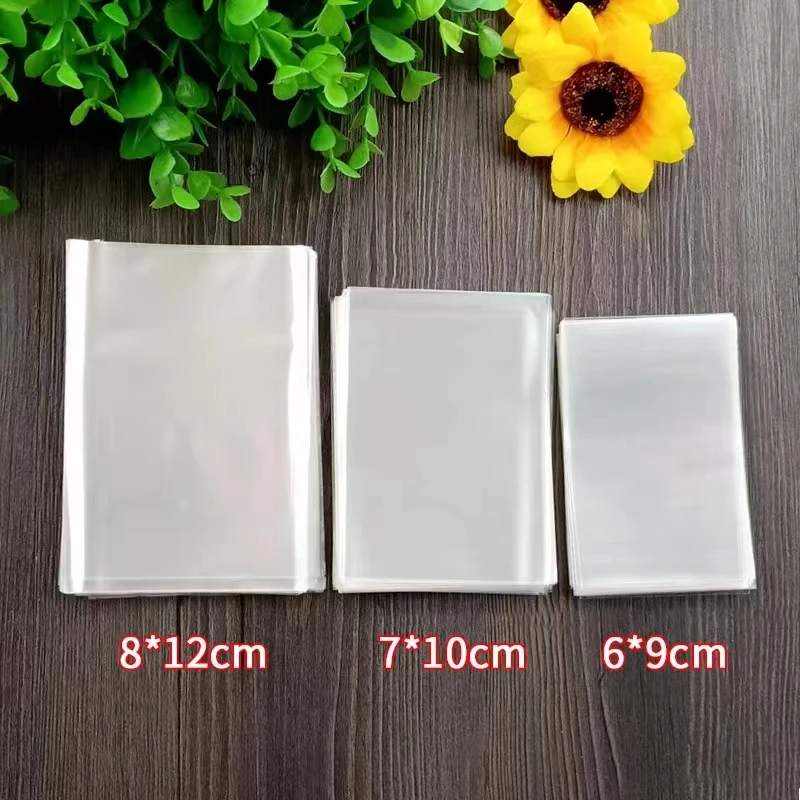 300pcs/lot-Size( 6*9, 7*10, 8*12 ) Clear Plastic Flat Pocket Gift Bag Chocolate Biscuit Candy Bag DIY Baking Packing Bags