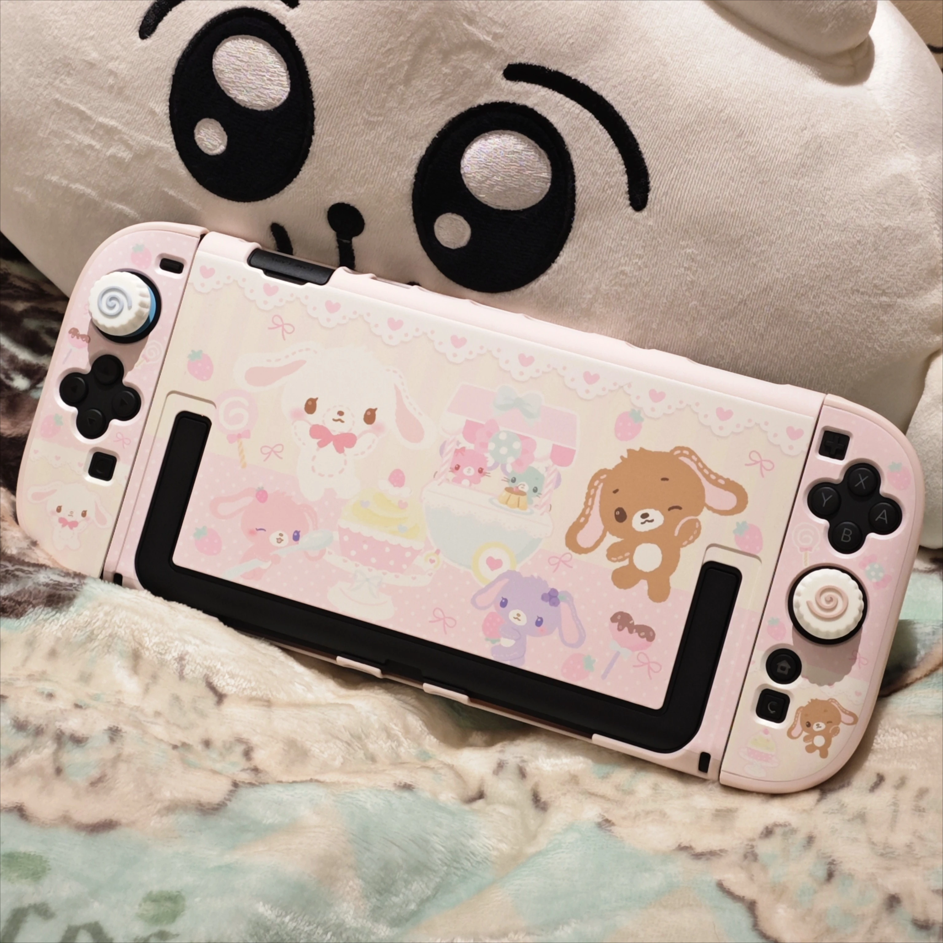 Cute Rabbit Pink Protective Case for Nintendo Switch2 OLED Lite Console Hard Case Dustproof Shock-resistant NS Jon-Coy Soft Case