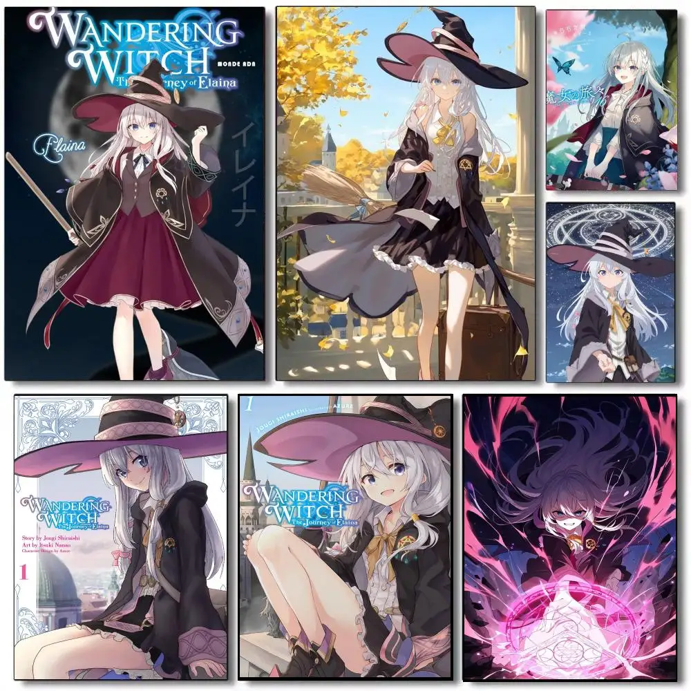 Wandering Witch The Journey of Elaina anime Poster Self-adhesive Advanced Aesthetic Printing Paper for Living Room Home Decor
