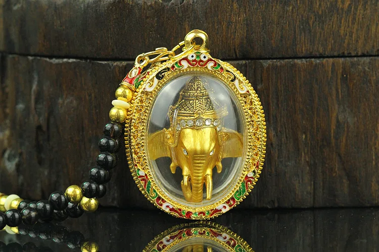 Southeast Asia Thailand Temple talisman bring wealth money GOOD LUCK God of wealth elephant GANESH Buddha Pendant Amulet