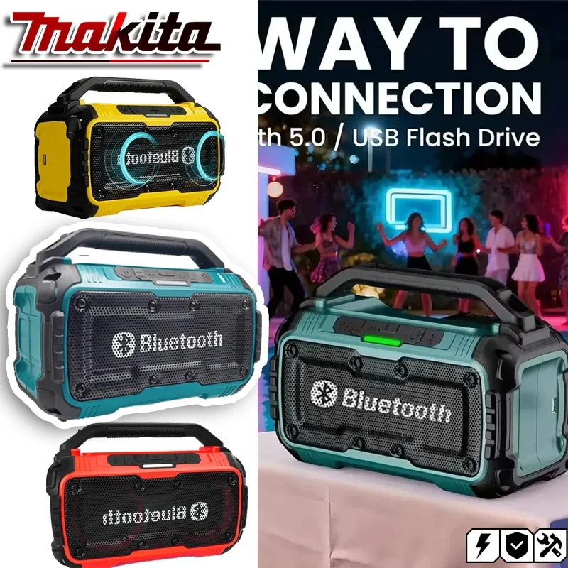 

Портативные беспроводные Bluetooth-колонки Makita с двойными динамиками и 3D-звуком для улицы, сабвуфер для DeWalt/Milwaukee