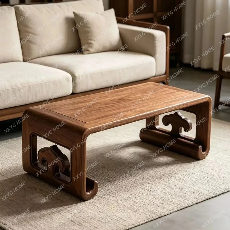 XX new Chinese style  black walnut coffee table Song style aesthetic home  solid wood tea table mortise and tenon