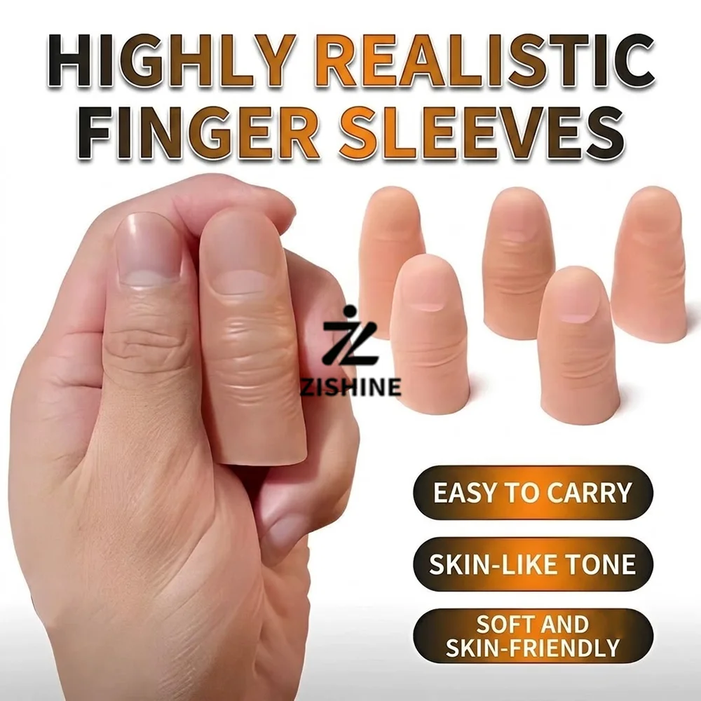 Realistic Silicone Fake Finger Thumb Cover Soft Hard Artificial Finger Sleeve Universal Index Middle Finger Protector