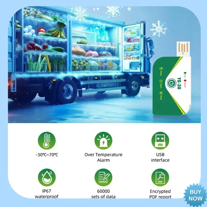 

A47Z 180-дневный регистратор данных о температуре, одноразовый USB-регистратор данных, PDF-отчет для транспортировки холодной цепи