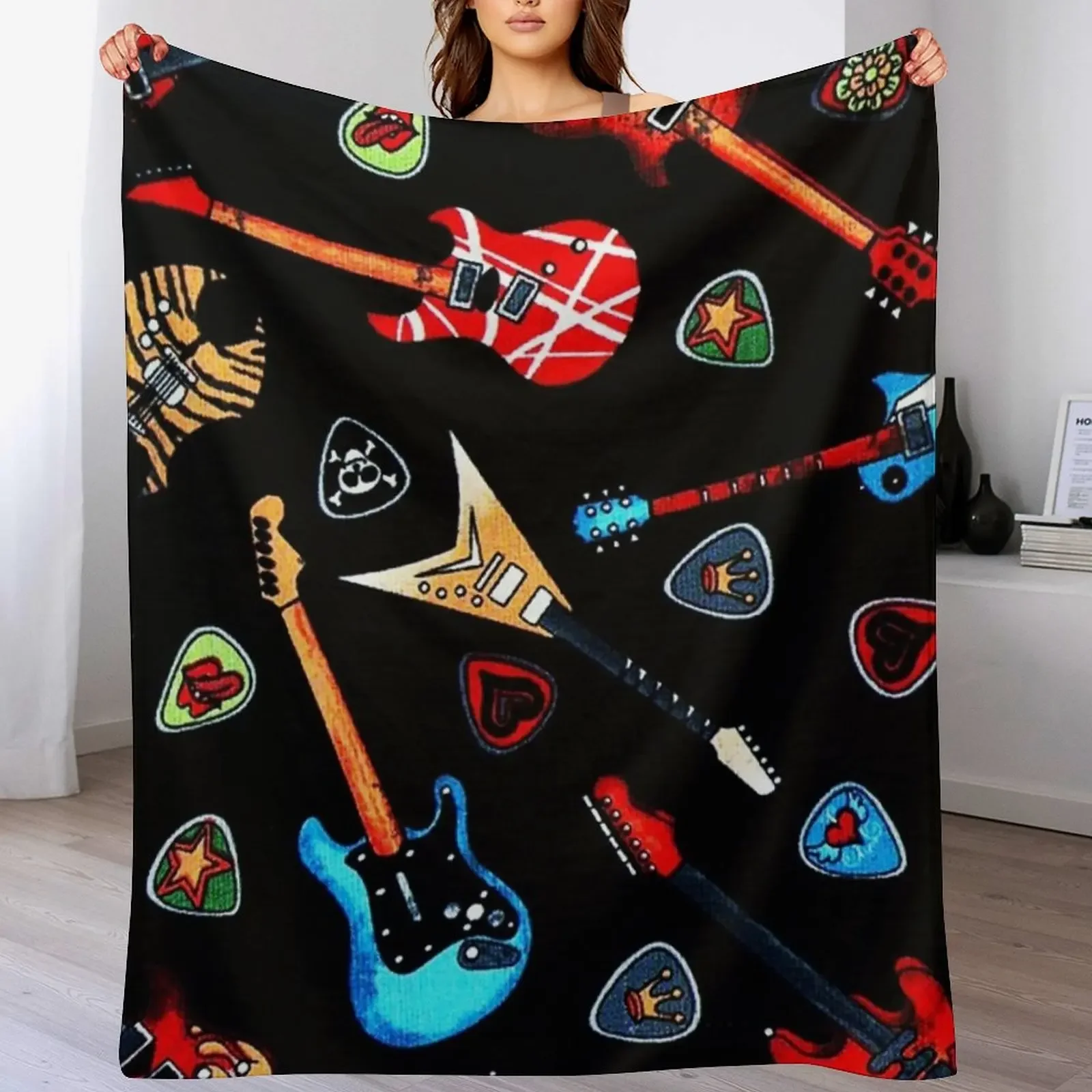 

Electric Rock Guitars Throw Blanket Blankets For Baby Extra Large Throw sofa bed Camping Blankets