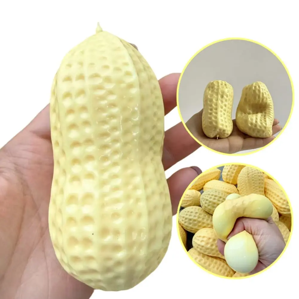 Gift Creative Peanut Squeeze Realistic Yellow Peanut Stress Ball Comfortable Relaxed Peanut Pinch Office