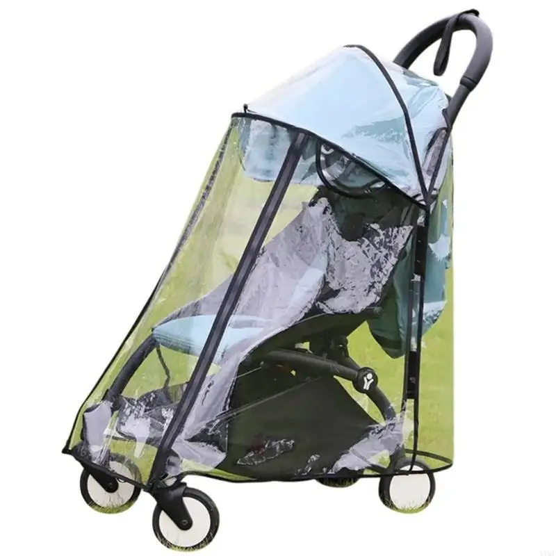Y1QF Universal Strollers Rain Cover Protective Baby Carriage Accessory EVA Clear Case