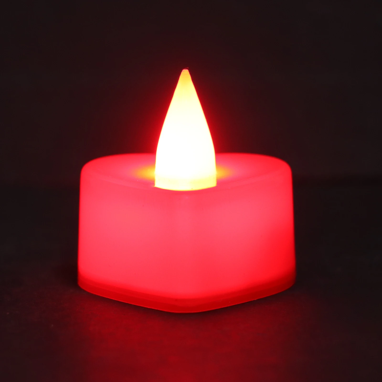 

12 Pcs Light Lamp Heart-shaped Electronic Flameless Led Tealights Candles Flickering Decorations Dating