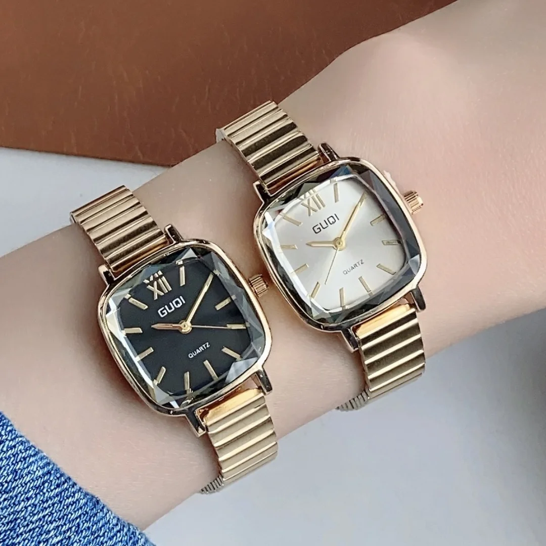 ساعة ذهبية للنساء مربعة للسيدات كوارتز ساعات المعصم الفولاذ المقاوم للصدأ للنساء ساعة ذهبية صغيرة للسيدات ساعة حائط هدية Relogio Feminino