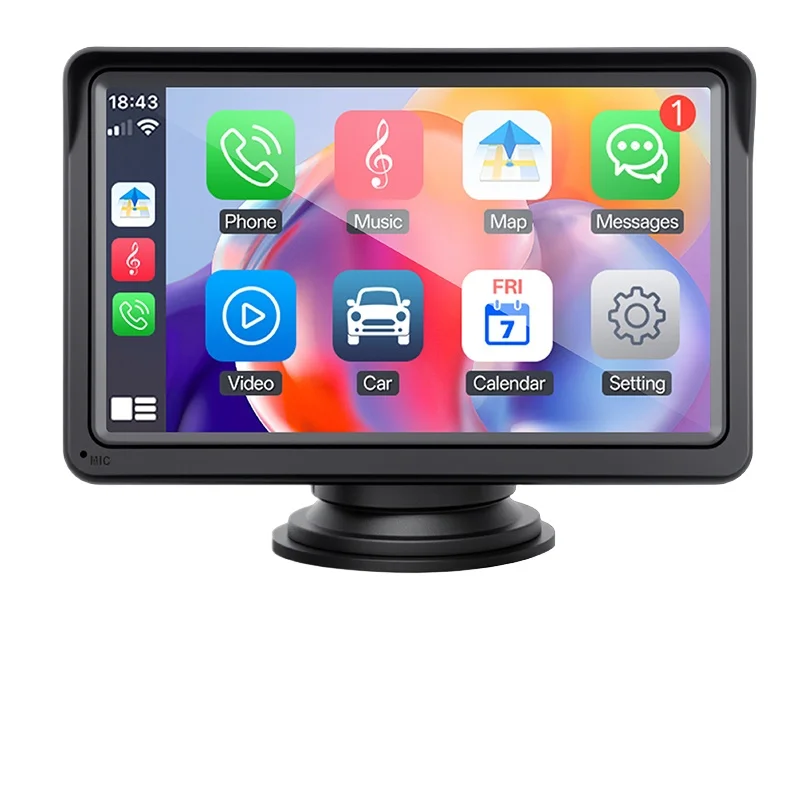 

7inch Portable Car Monitor Radio Multimedia Bluetooth Video Player Universal Wireless CarPlay Android Auto With USB AUX