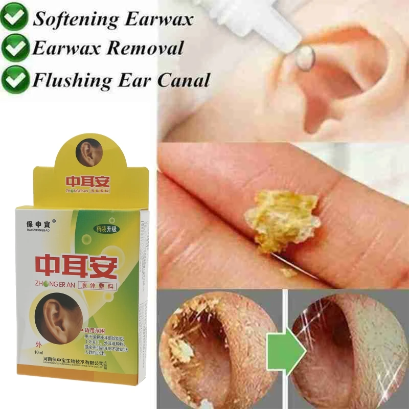 10ml Herbal Ear Nourishing Drops Acute Otitis Media Tinnitus Cleaning Liquid Dropship